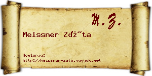 Meissner Zéta névjegykártya
